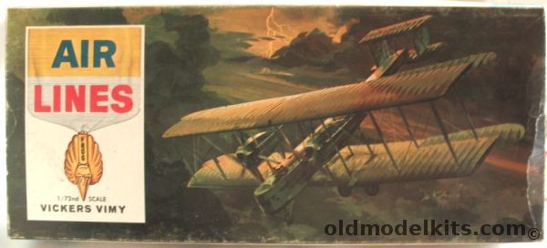 Air Lines 1/72 Vickers Alcock & Brown Vimy - First Non-Stop Transatlantic Flight (ex-Frog), 12901 plastic model kit